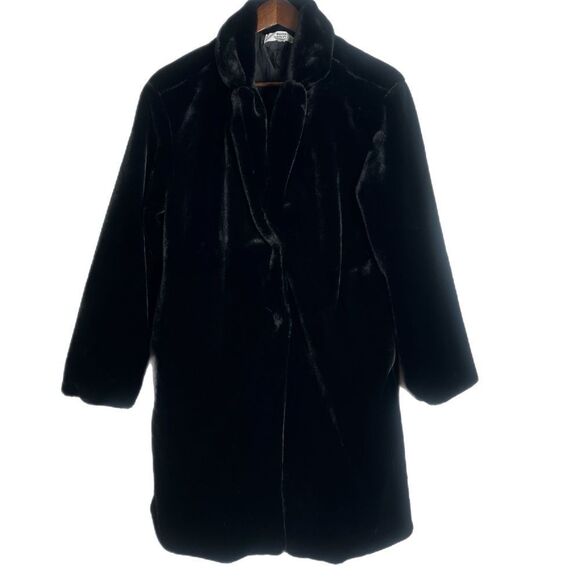 Steve Madden NYC Black Faux Fur Coat - Picture 2 of 7